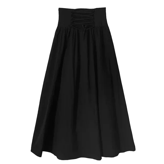 Mustnova High Waist Long Skirt Vintage